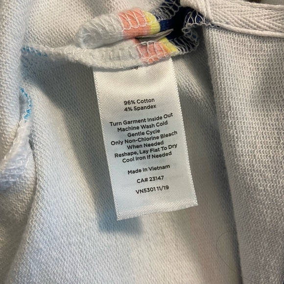 T by Talbots Quarter Zip Lightweight Sweatshirt Multicolor Stripes 3/4 Sleeve XL - Picture 5 of 6